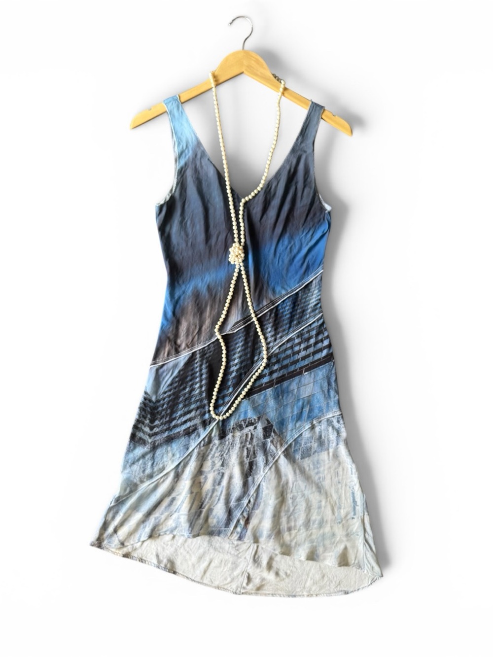 Go Silk Architectural Print Slip Dress | Bias-Cut Silk Charmeuse | EUC XS - Picture 3 of 7